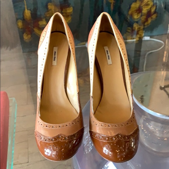 Oxford Heels in Patent Leather by Miu Miu sz 37.5 - Picture 2 of 8